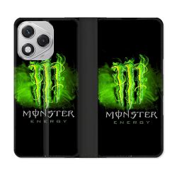 Housse cuir portefeuille Pour Honor 400 Lite 5G Monster Energy Vert