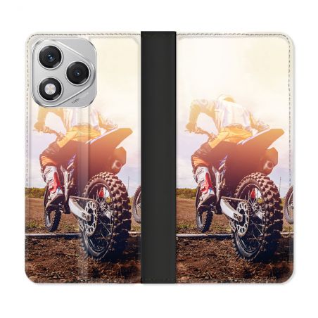 Housse cuir portefeuille Pour Honor 400 Lite 5G Moto Cross Soleil
