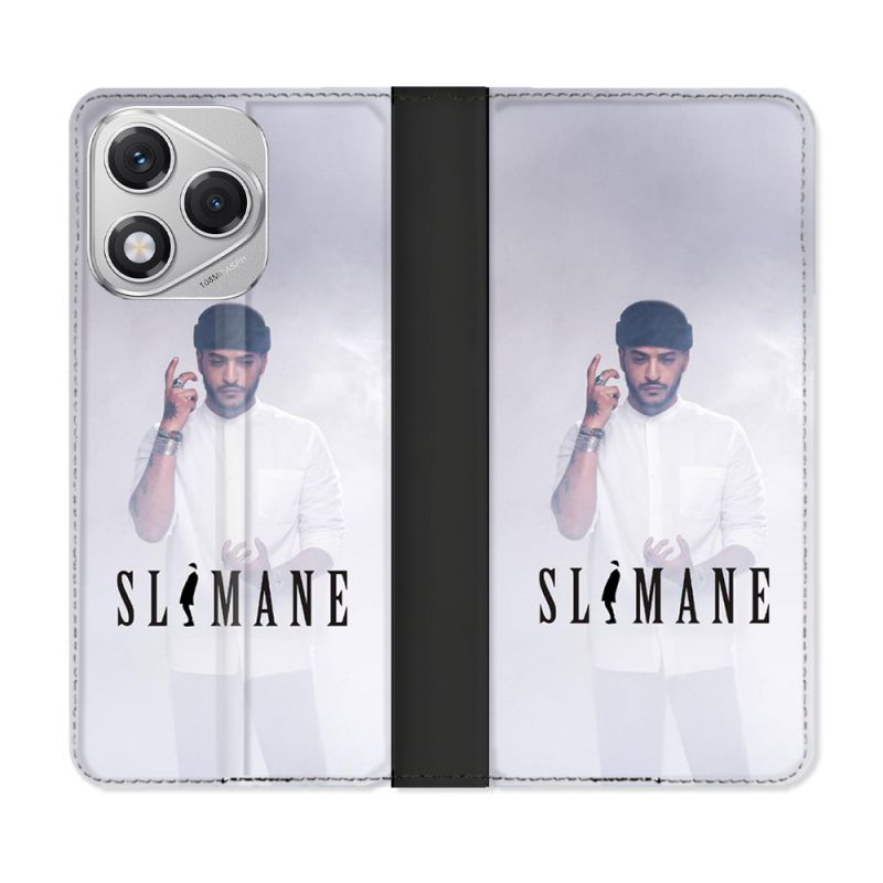 Housse cuir portefeuille Pour Honor 400 Lite 5G Musique Slimane Blanc