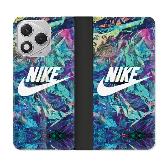 Housse cuir portefeuille Pour Honor 400 Lite 5G Nike Turquoise