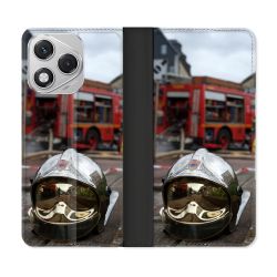 Housse cuir portefeuille Pour Honor 400 Lite 5G Pompier Casque Camion
