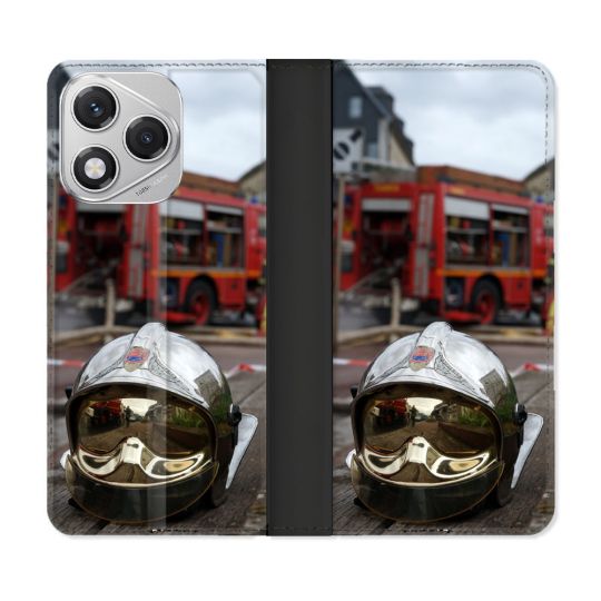 Housse cuir portefeuille Pour Honor 400 Lite 5G Pompier Casque Camion