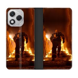 Housse cuir portefeuille Pour Honor 400 Lite 5G Pompier Escalier