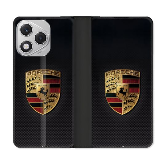Housse cuir portefeuille Pour Honor 400 Lite 5G Porsche Carbone