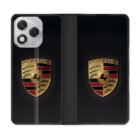 Housse cuir portefeuille Pour Honor 400 Lite 5G Porsche Carbone