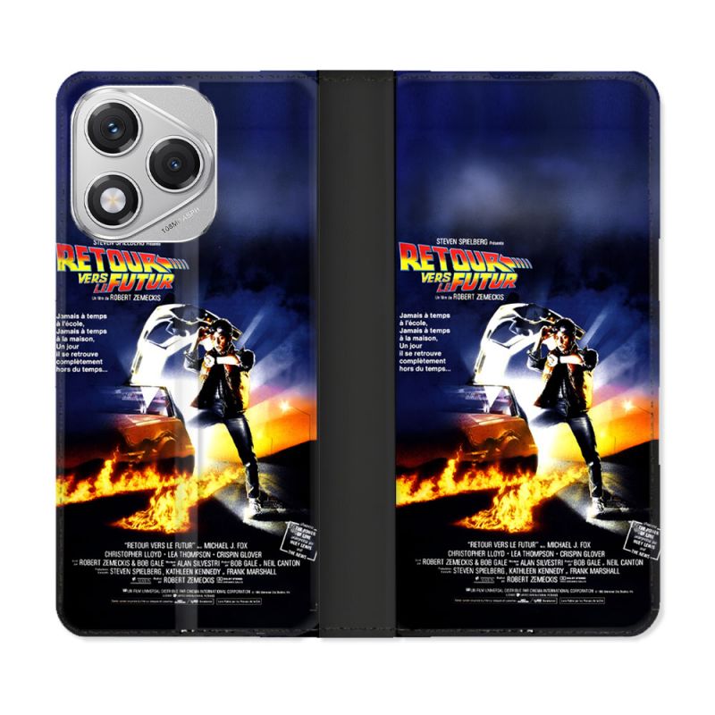 Housse cuir portefeuille Pour Honor 400 Lite 5G Retour Vers Le Futur Affiche