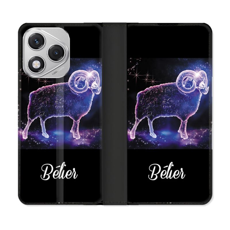 Housse cuir portefeuille Pour Honor 400 Lite 5G Signe Zodiaque 2 Bélier