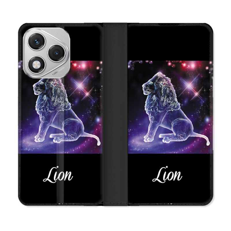Housse cuir portefeuille Pour Honor 400 Lite 5G Signe Zodiaque 2 Lion