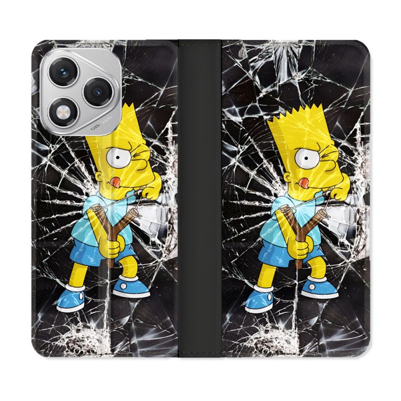 Housse cuir portefeuille Pour Honor 400 Lite 5G Simpson Bart