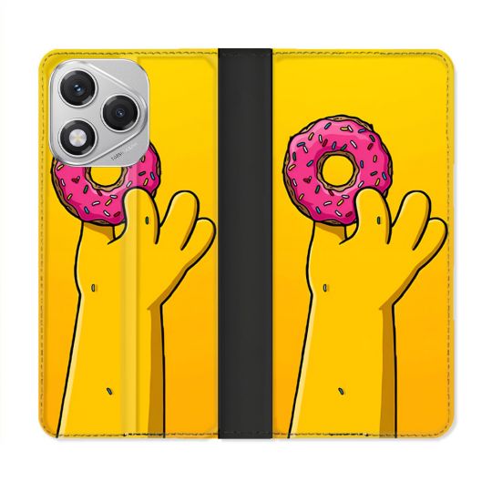 Housse cuir portefeuille Pour Honor 400 Lite 5G Simpson Donuts