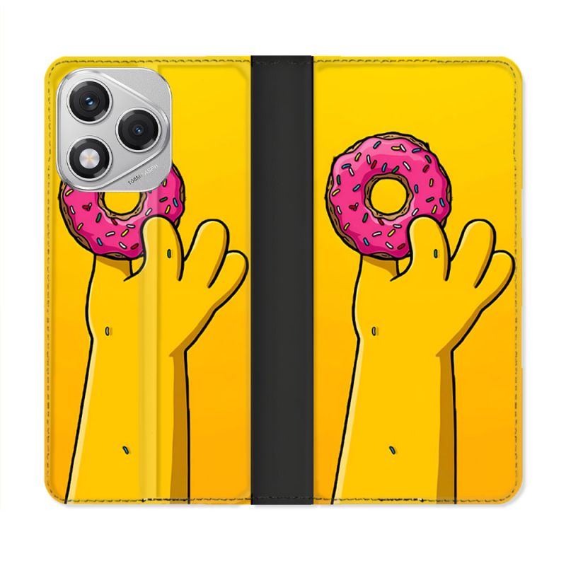 Housse cuir portefeuille Pour Honor 400 Lite 5G Simpson Donuts