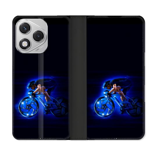 Housse cuir portefeuille Pour Honor 400 Lite 5G Sport Cyclisme Bleu