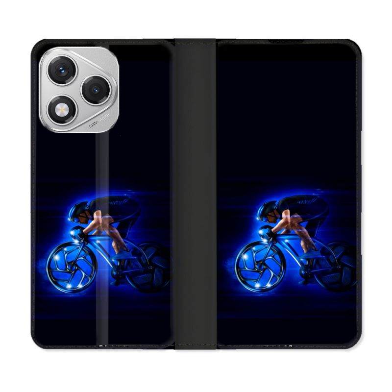 Housse cuir portefeuille Pour Honor 400 Lite 5G Sport Cyclisme Bleu