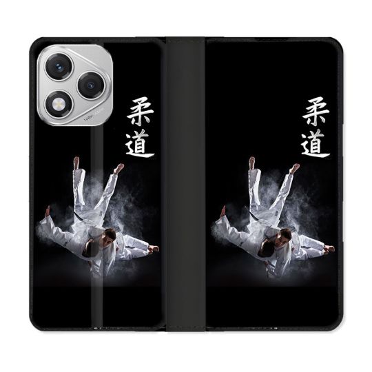 Housse cuir portefeuille Pour Honor 400 Lite 5G Sport Judo Noir