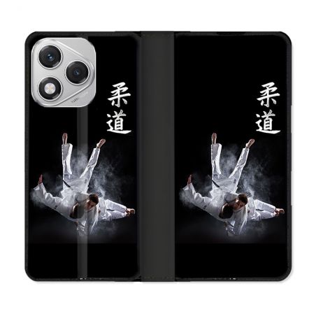 Housse cuir portefeuille Pour Honor 400 Lite 5G Sport Judo Noir