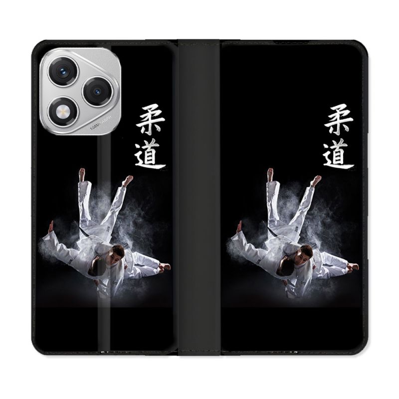 Housse cuir portefeuille Pour Honor 400 Lite 5G Sport Judo Noir