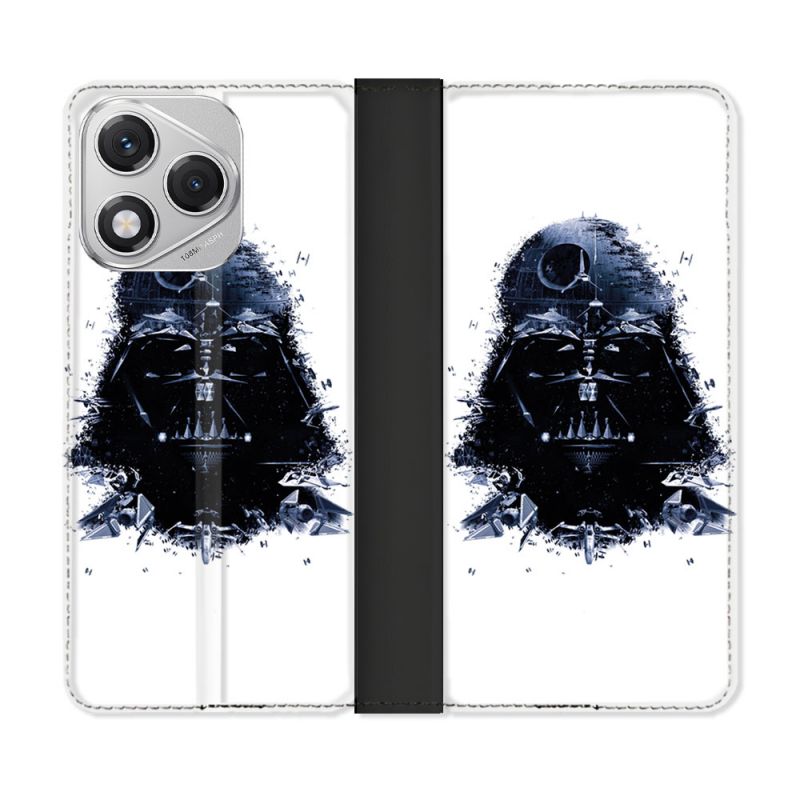 Housse cuir portefeuille Pour Honor 400 Lite 5G Star Wars - Dark Vador Blanc