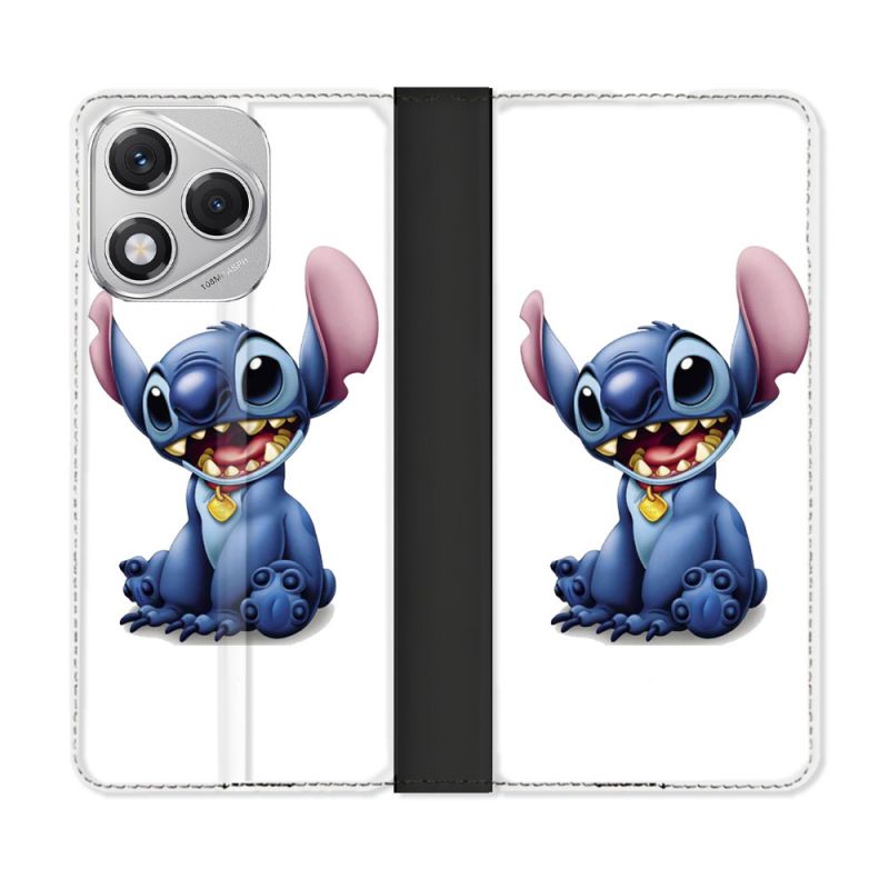 Housse cuir portefeuille Pour Honor 400 Lite 5G Stitch Blanc