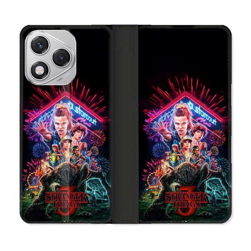Housse cuir portefeuille Pour Honor 400 Lite 5G Stranger Things Affiche 3