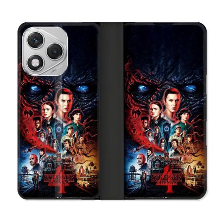 Housse cuir portefeuille Pour Honor 400 Lite 5G Stranger Things Affiche 4