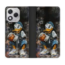 Housse cuir portefeuille Pour Honor 400 Lite 5G Street Art Donald Duck