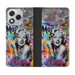 Housse cuir portefeuille Pour Honor 400 Lite 5G Street Art Maryline Monroe