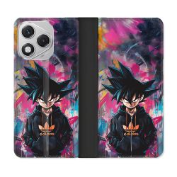 Housse cuir portefeuille Pour Honor 400 Lite 5G Street Art Sangoku