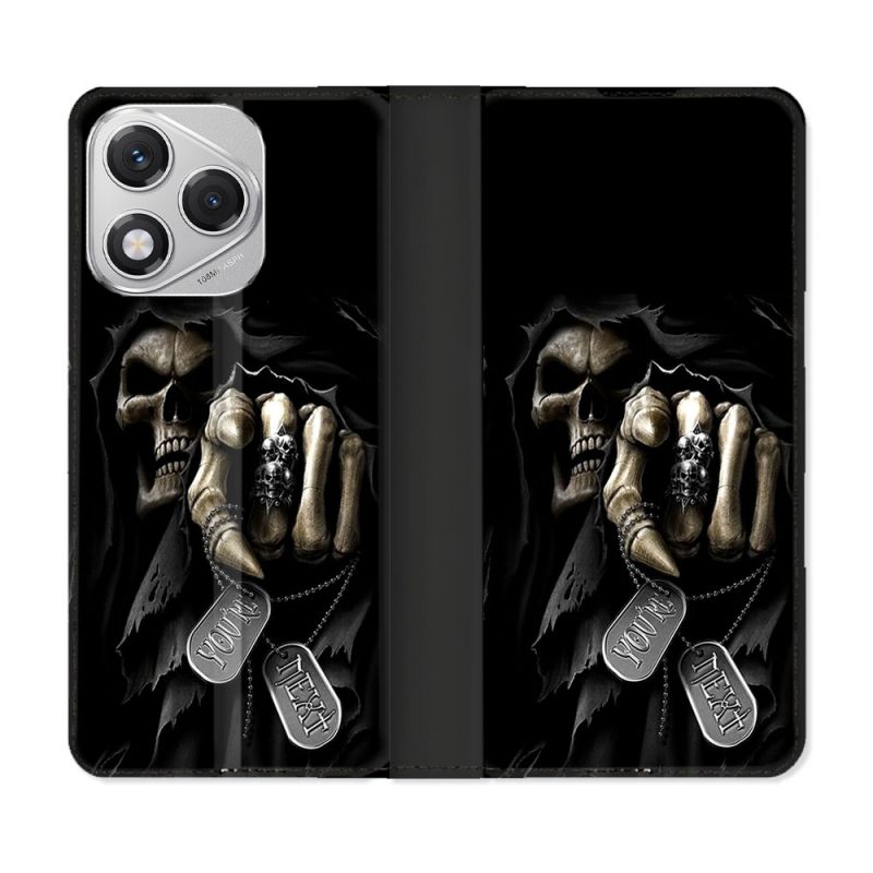 Housse cuir portefeuille Pour Honor 400 Lite 5G Tete de Mort Your Next