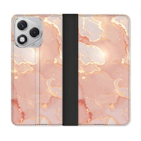 Housse cuir portefeuille Pour Honor 400 Lite 5G Texture Marbre Rose