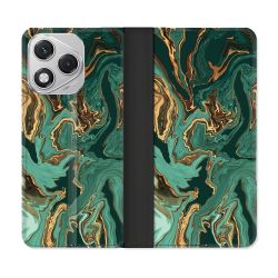 Housse cuir portefeuille Pour Honor 400 Lite 5G Texture Marbre Vert