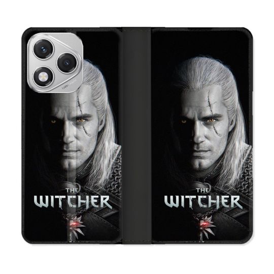 Housse cuir portefeuille Pour Honor 400 Lite 5G The Witcher Noir