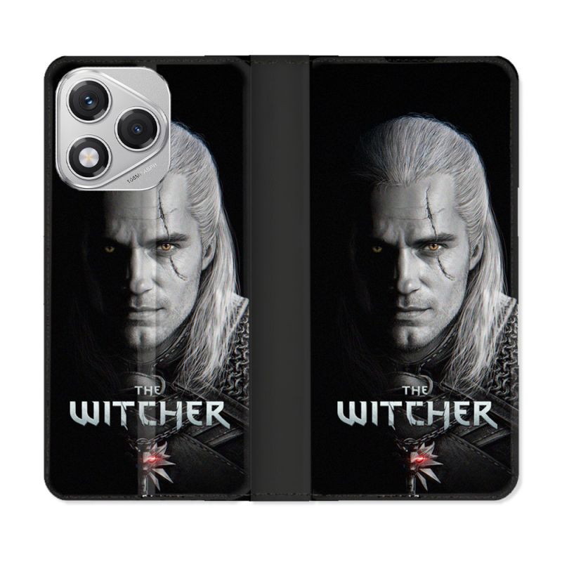 Housse cuir portefeuille Pour Honor 400 Lite 5G The Witcher Noir