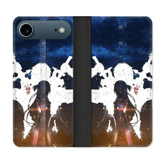 Housse cuir portefeuille Pour Iphone 17 Air Manga SAO sword Art Online Asuna