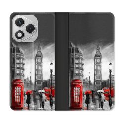 Housse cuir portefeuille Pour Honor 400 Lite 5G Voyage Angleterre Londres Vintage