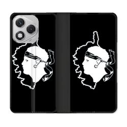 Housse cuir portefeuille Pour Honor 400 Lite 5G Voyage Corse Noir