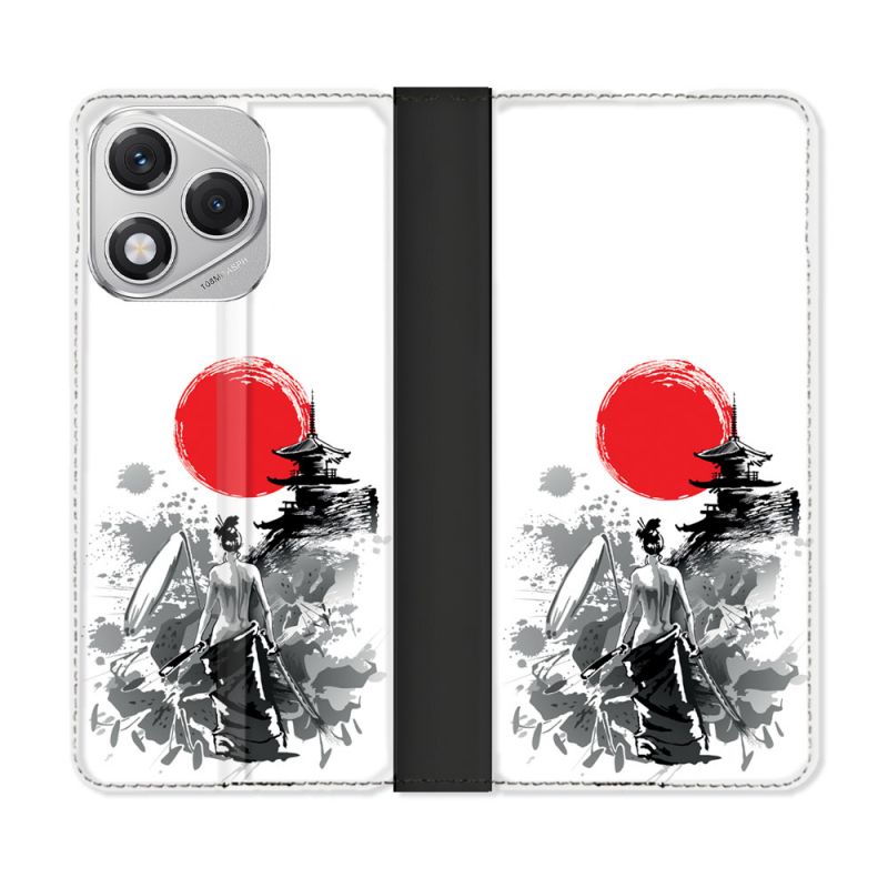 Housse cuir portefeuille Pour Honor 400 Lite 5G Voyage Japon Femme