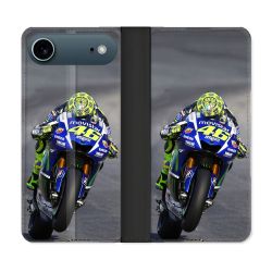 Housse cuir portefeuille Pour Iphone 17 Air Moto Course GP Wheeling 46
