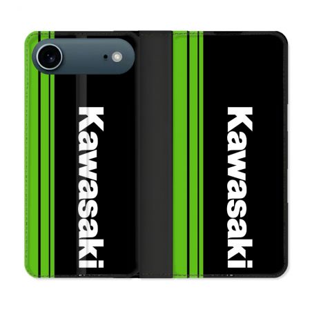 Housse cuir portefeuille Pour Iphone 17 Air Moto Kawasaki