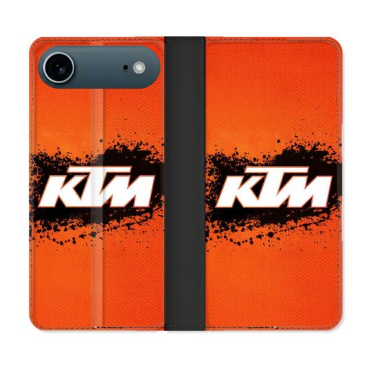 Housse cuir portefeuille Pour Iphone 17 Air Moto KTM