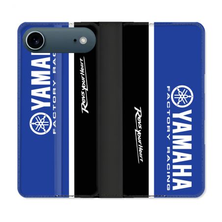 Housse cuir portefeuille Pour Iphone 17 Air Moto Yamaha