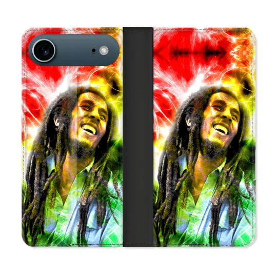 Housse cuir portefeuille Pour Iphone 17 Air Musique Bob Marley Color