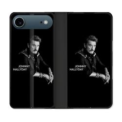 Housse cuir portefeuille Pour Iphone 17 Air Musique Johnny Hallyday Noir