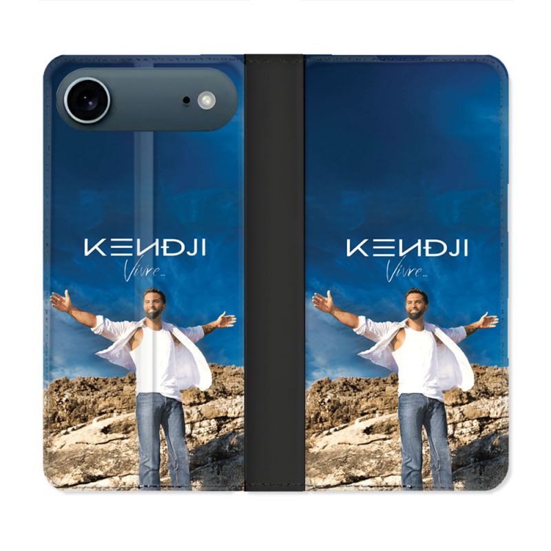 Housse cuir portefeuille Pour Iphone 17 Air Musique Kendji