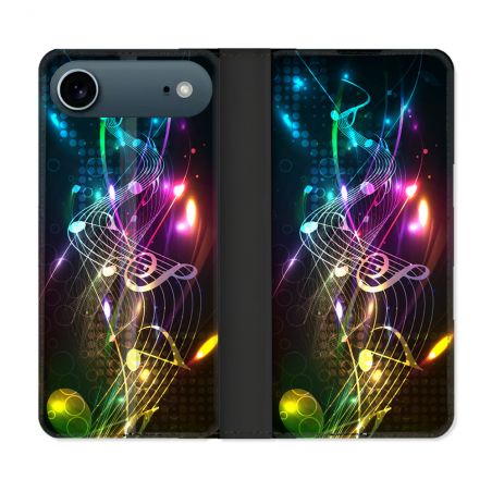Housse cuir portefeuille Pour Iphone 17 Air Musique Partition Multicolore