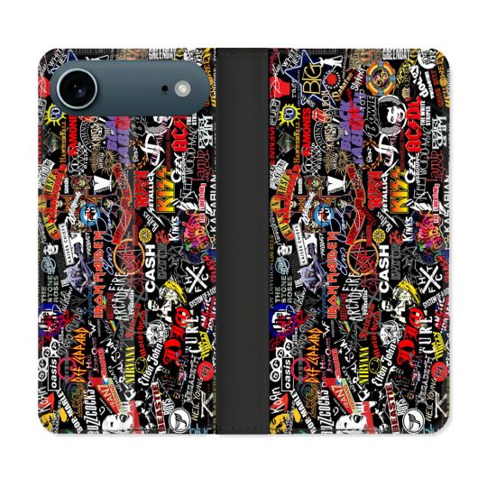 Housse cuir portefeuille Pour Iphone 17 Air Musique Rock Groupe