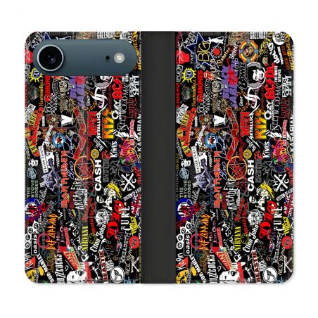 Housse cuir portefeuille Pour Iphone 17 Air Musique Rock Groupe