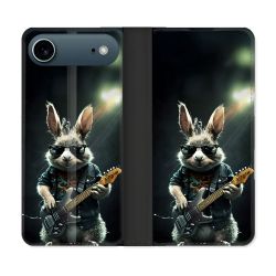 Housse cuir portefeuille Pour Iphone 17 Air Musique Rock Lapin