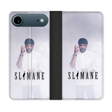 Housse cuir portefeuille Pour Iphone 17 Air Musique Slimane Blanc