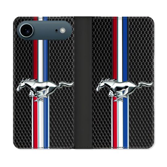 Housse cuir portefeuille Pour Iphone 17 Air Mustang