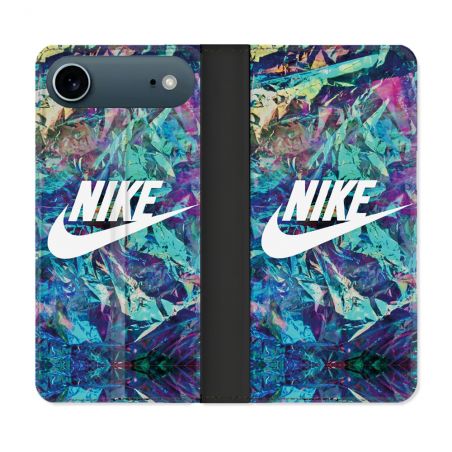 Housse cuir portefeuille Pour Iphone 17 Air Nike Turquoise
